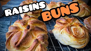 How to make raisins buns/yummy snack for evenings (easy baking recipe at home) buns 🍞🥖🌭