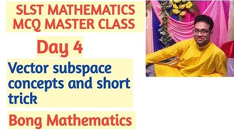 Mcq Master class 4|| vector subspace (Linear Algebra)|| SLST Mathematics