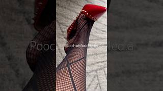 #fishnets #highheels #redheels #crossedlegs #shoeplay #shoedangling