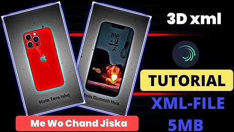 Iphone 3D 🔥Me Wo Chand Jiska 😭 3D Sad Status Edit Tutorial || 4K Trend xml || Alightmotion Xml File