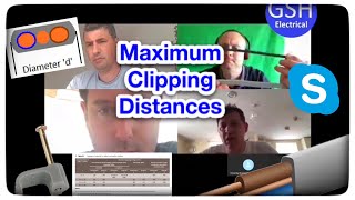 Maximum Clipping Distance of Twin and Earth, SWA and MICC Cable According to BS 7671. Skype Lesson