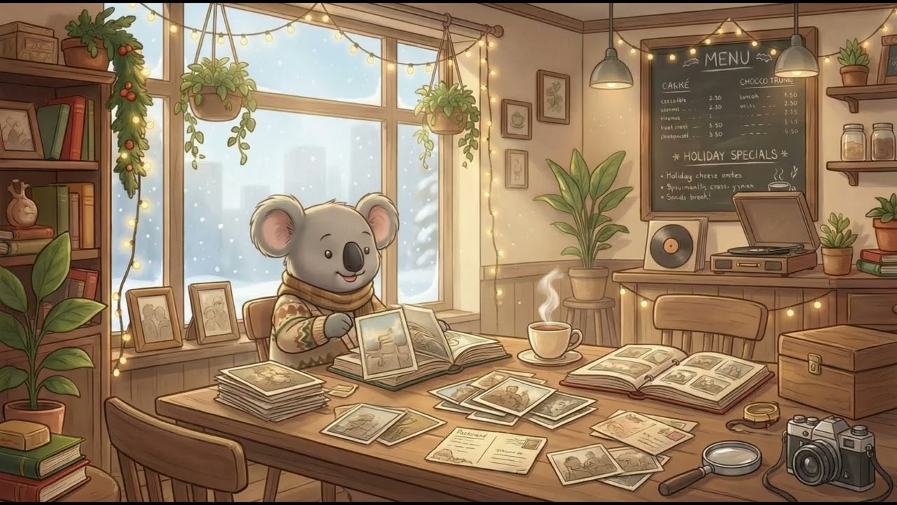 Soft Jazz Café Routine with Koalo 🌿 Music for Calm Concentration