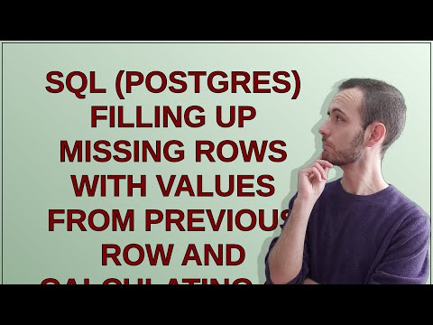 SQL (Postgres) Filling up missing rows with values from previous row and calculating on result set