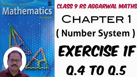 Exercise 1F Q.4 to Q.5 Class 9 RS Aggarwal Maths