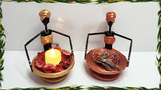 DIY African Doll - How To Make African Doll with Newspaper - Candle Holder and Key Basket