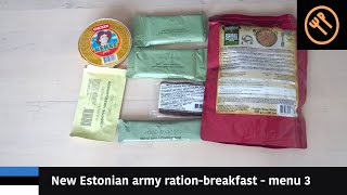 Estonian single meal ration - breakfast  menu 3