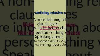 ShortsDefining relativeclause/Non-defining relative clausewith examples.