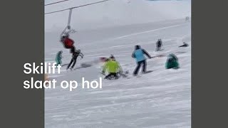Paniek op de piste: Skiërs springen uit op hol geslagen skilift - RTL NIEUWS