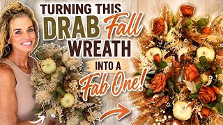 DRAB to FAB! 🍂 Transforming a Basic Fall Wreath Into a Showstopper