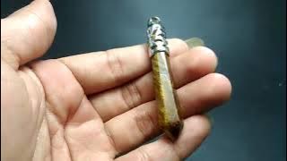 liontin Batu Tiger Eye Model Pensil asli
