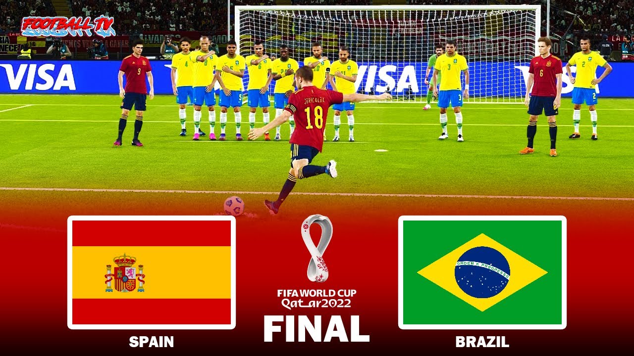 SPAIN vs BRAZIL - Final FIFA World Cup 2022 - Full Match All Goals - eFootball PES 2021 Gameplay PC