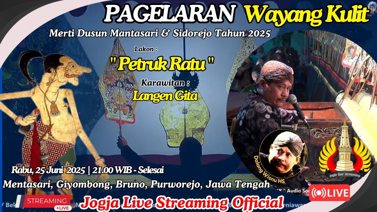 🔴[LIVE] KI WISNU HADI SUGITO ~ LAKON : PETRUK RATU ~ Mentasari, Giyombong, Bruno, Purworejo