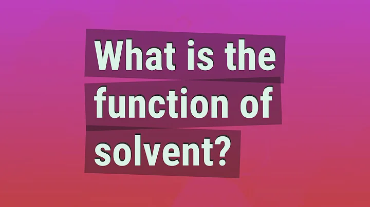 What is the function of solvent?