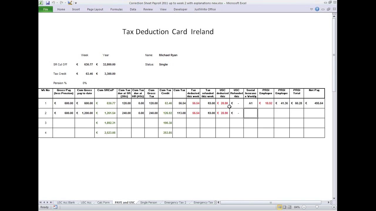 Tax Deduction Card Ireland - YouTube