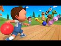 Let's Play Bowling 🎳 Game with Animals Alley Toy Set 3D Kids Learning | Animals Names Educational