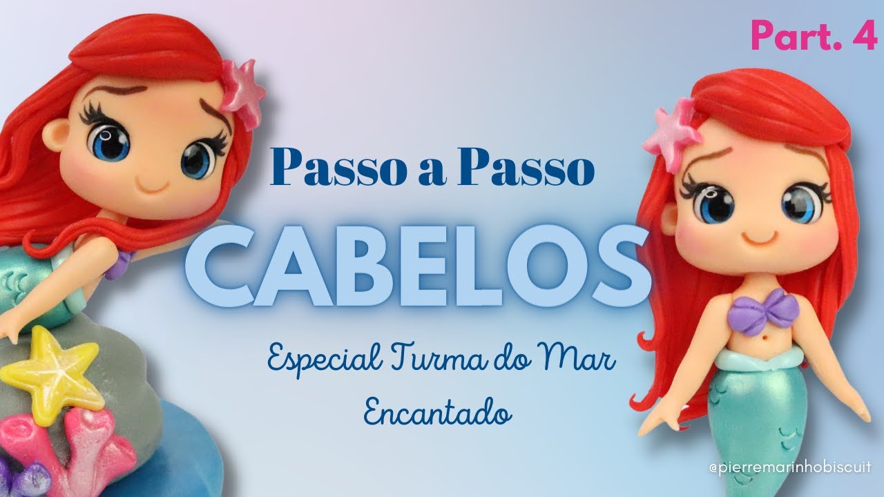 3 modelos de cabelos em Biscuit - Especial Turma do Mar Encantado Part.4
