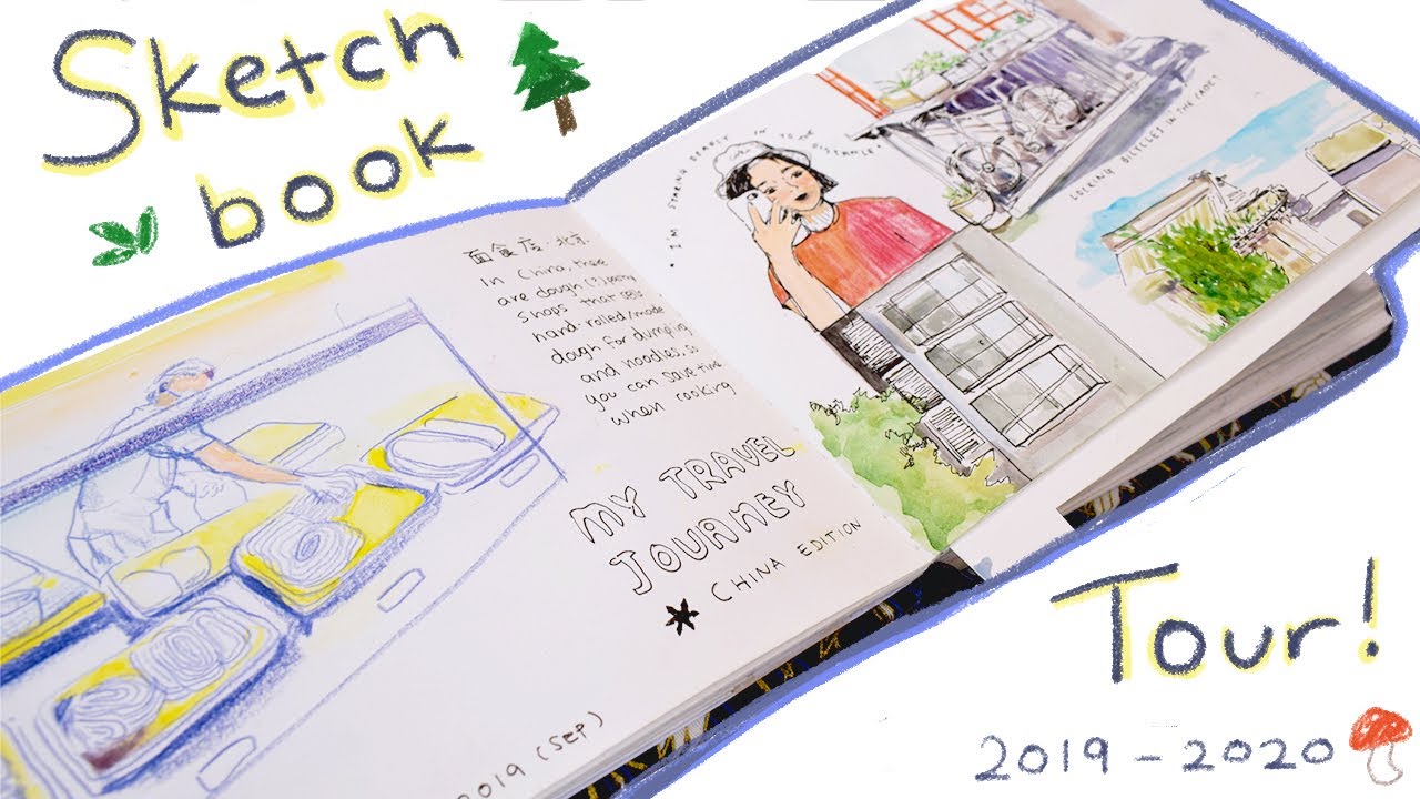 My sketchbook tour - Flipping through my old sketchbook from 2019-2020 ...