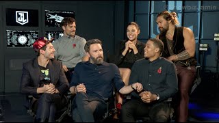 Justice League's Henry Cavill, Ben Affleck, Ray Fisher & Gal Gadot talk worst habits & bad costumes!