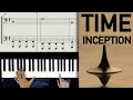 Time  inception  tuto de piano avec partition et mains