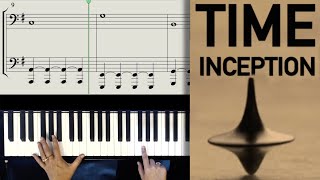 Time - Inception - Piano Tutorial with sheet music and hands Resimi