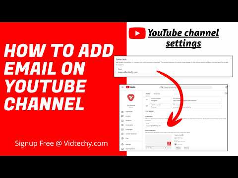 how to add email on youtube channel