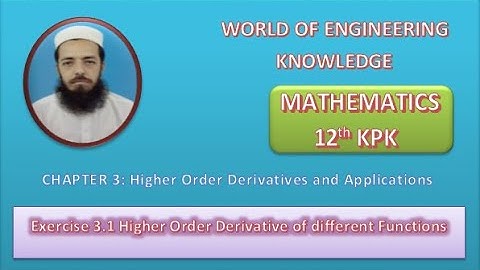 12th Maths KPK Lecture 14 Exercise 3 .1 Higher Order Derivative of Trigonometric, Implicit Function
