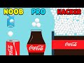 Noob vs pro vs hacker  coca cola and mentos drop and explode