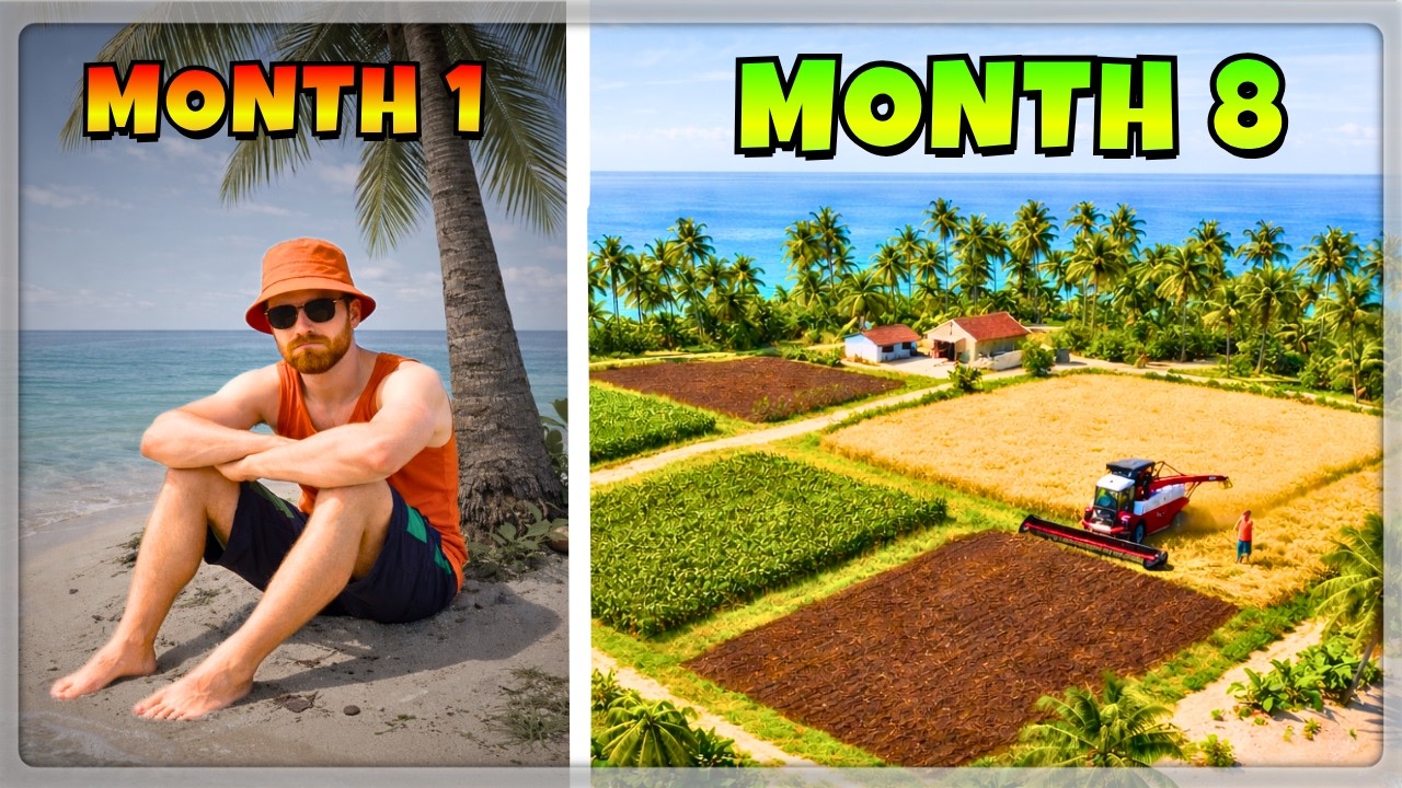 I Spent 8 Months Turning A Deserted Island Into A Farm | FS25 Survival Supercut Ep 1-10