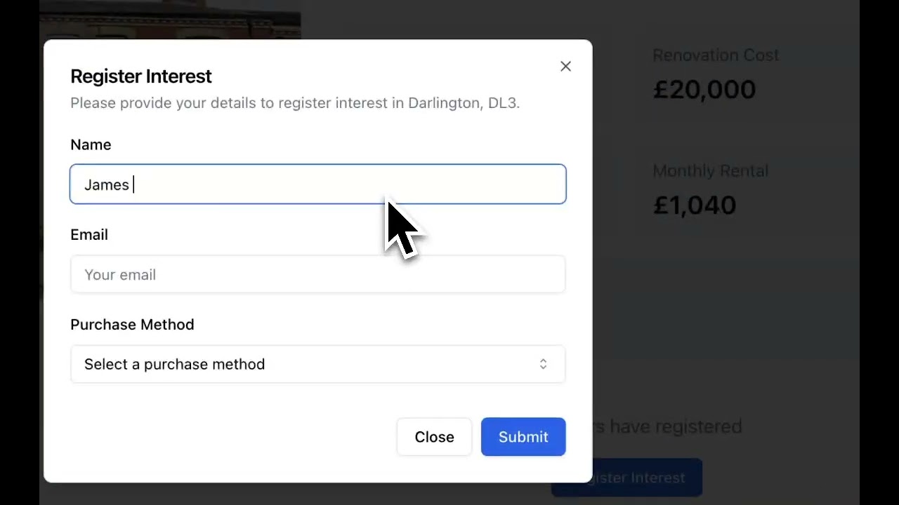 Register Interest - Sourced Deals