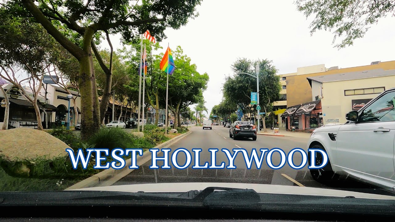 DRIVING RODEO DR TO WEST HOLLYWOOD LA 4K HDR WITH MUSIC VIA SANTA ...