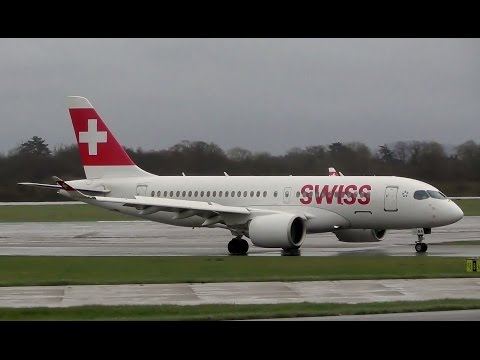 SWISS Airbus A220-100 Arrival & Departure | Manchester Airport