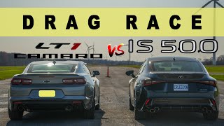 2022 Lexus IS500 vs 2022 Chevy Camaro LT1 10 Speed, shocked! Drag and Roll Race.