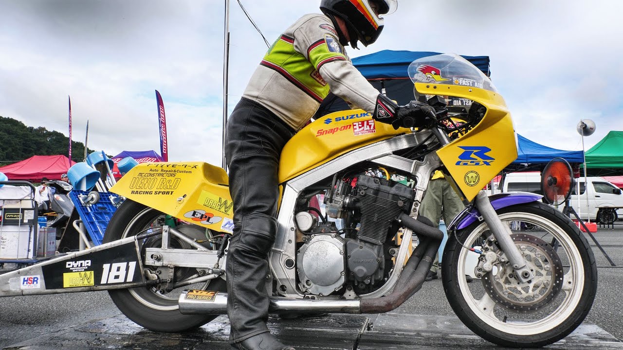SUZUKI GSX-R1100改 by UENO R&D 🔥 JD-STER ドラッグレース - YouTube