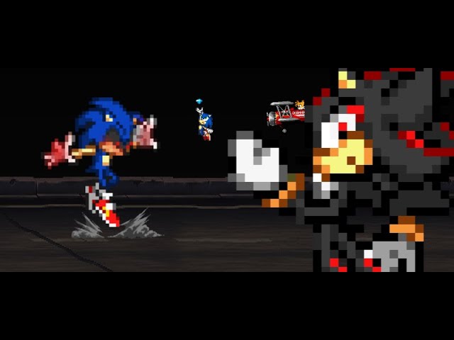 Halloween Special Shadow VS Sonic EXE (Sprite Animation)_哔哩哔哩_