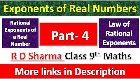 Exponents of Real Numbers | Class 9th Maths | R D Sharma Solution | Chapter 2 | Part 4