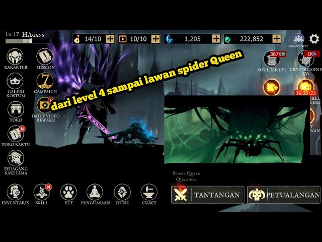 shadow of death:sticman fighting all boss ( Spider Queen Qirathna ) class=