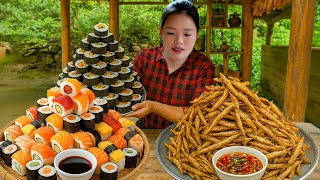 How to Fry Crispy River Fish and Make Sushi to Sell at the Market | Trieu Mai Huong