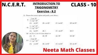 NCERT |Class 10 | Trigonometric Ratios | Exercise 8.2 | Question 2| Neeta Math Classes