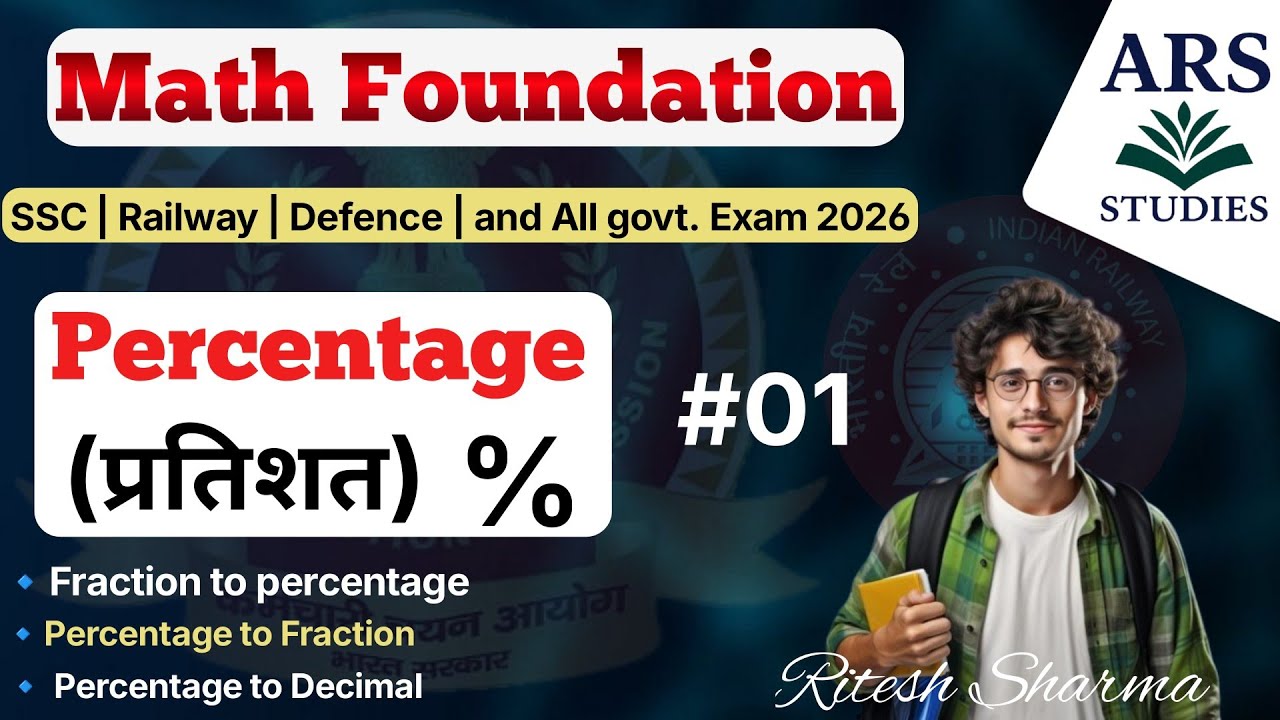Percentage Lec-1 | Maths Foundation for all competitive exam 2026 | by Ritesh Sharma 