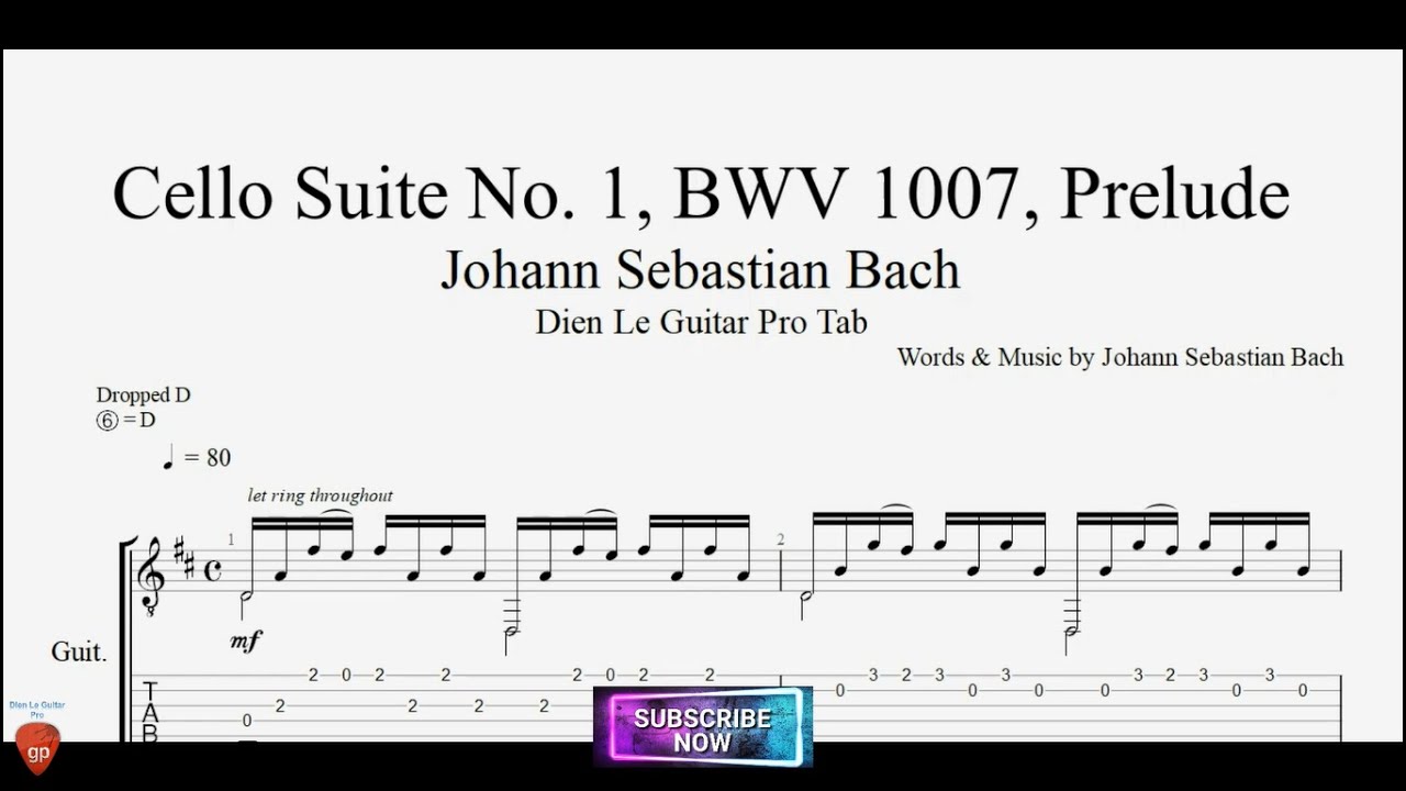 Cello Suite No. 1, BWV 1007, Prelude by Johann Sebastian Bach with ...