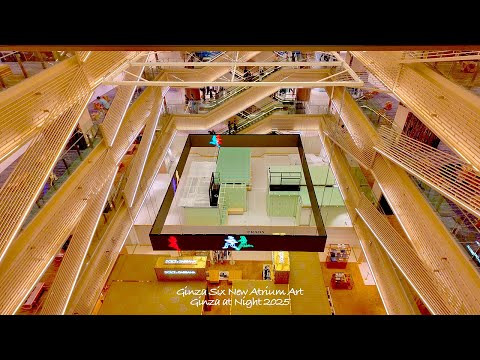 4K60 [GINZA SIX Julian Opie] Ginza Show Window 2025 Tokyo Japan