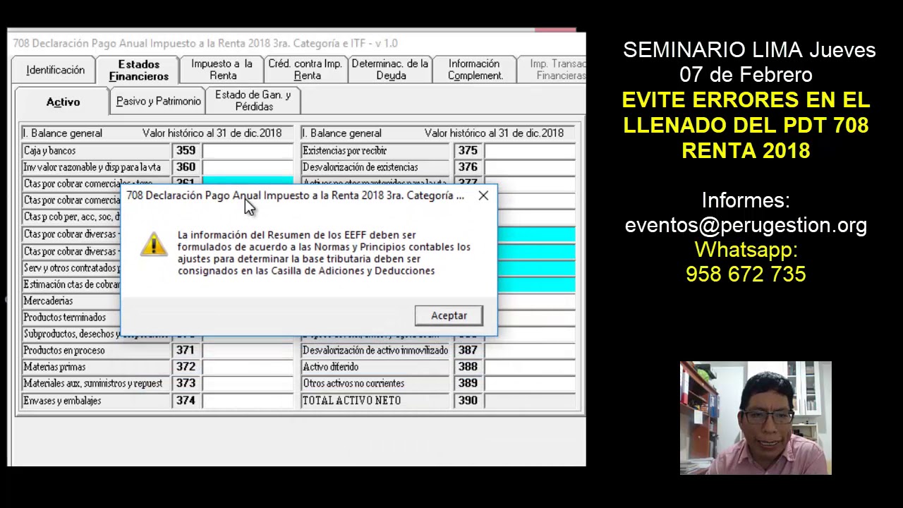 PDT 708 Elaboración de la Declaración Anual Renta 2018 - YouTube