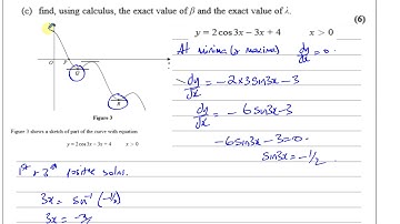 WMA13 IAL (Edexcel) P3 Jan 2020  Q7c  Differentiation   Trigonometry