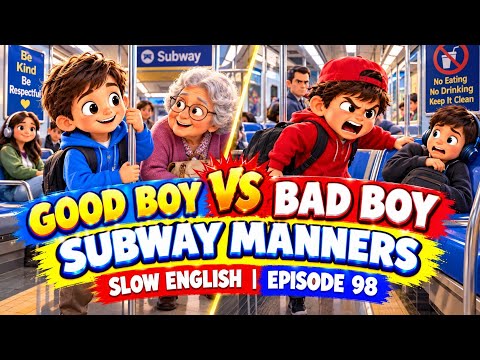 GOOD BOY VS BAD BOY — SUBWAY MANNERS | SLOW ENGLISH | EPISODE 98
