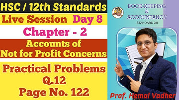 Not for Profit Concerns | Practical Problems Q.12 | Page No. 122 | Chapter 2 | Class 12 | Day 8 |