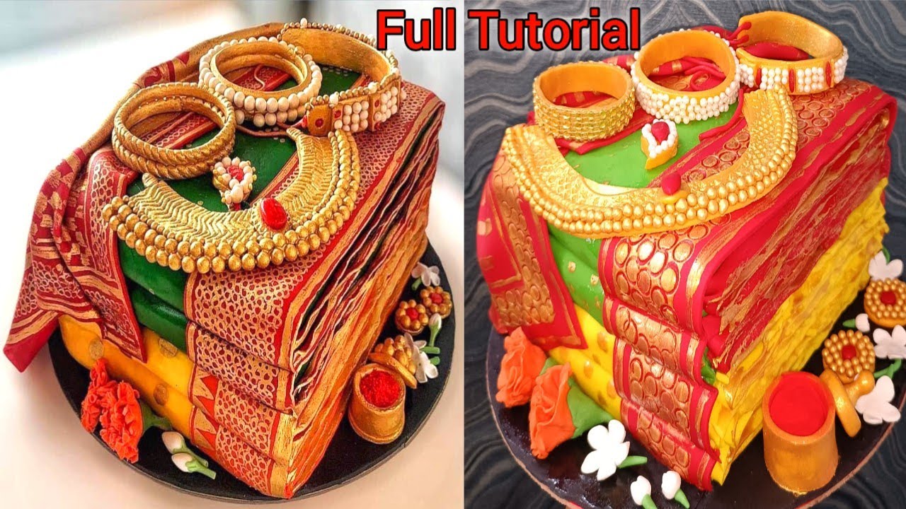 Paithani Saree Cake | How To Make Saree Cake | Saree Theme Cake | Fondant Saree Cake