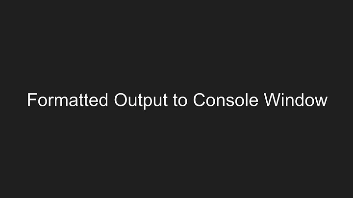 Formatted Output to C# Console Window