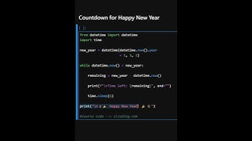 Python Program Countdown for Happy New Year