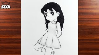 How To Draw Shizuka From Doraemon Step By Step Easy Drawing Ideas For Beginners