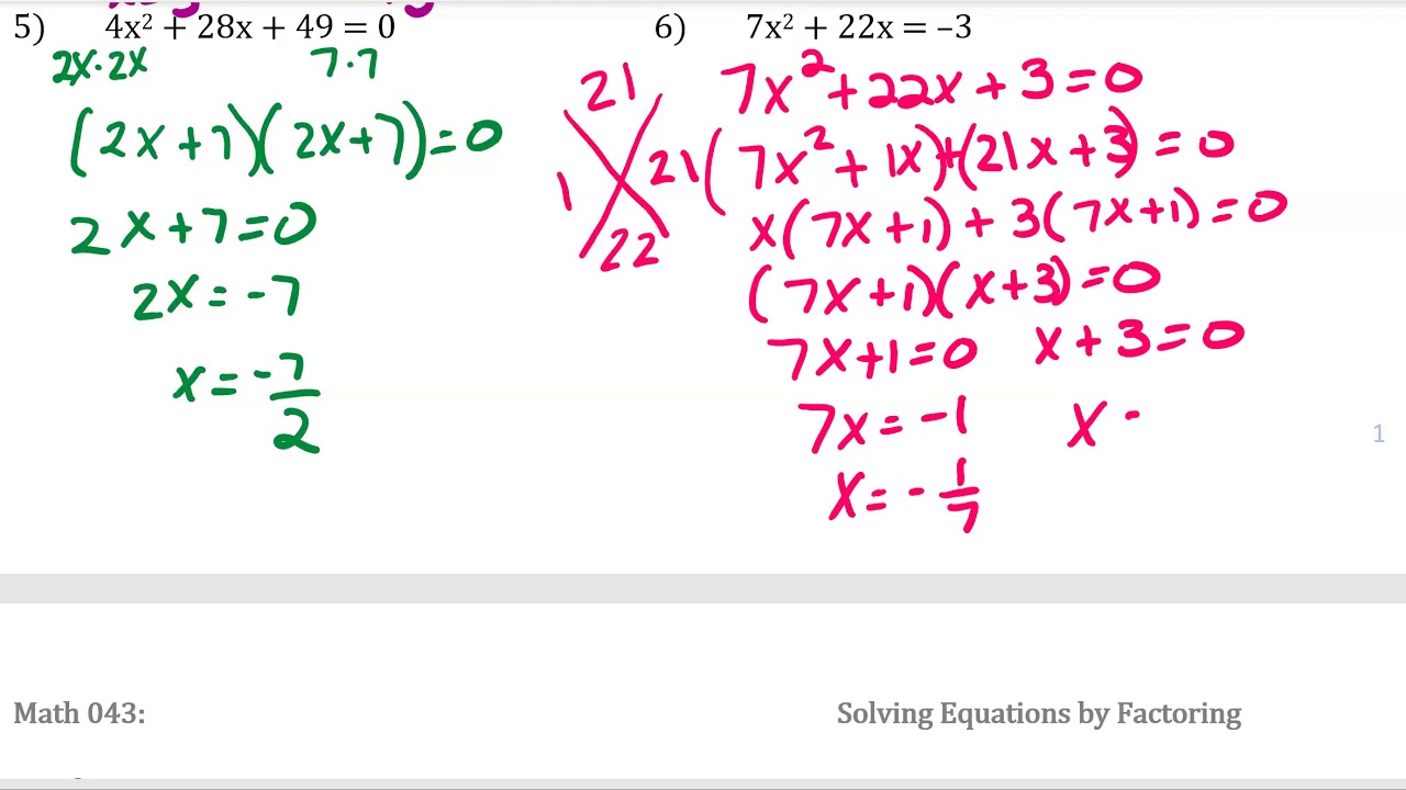 5 Solving Quadratic Equations - YouTube